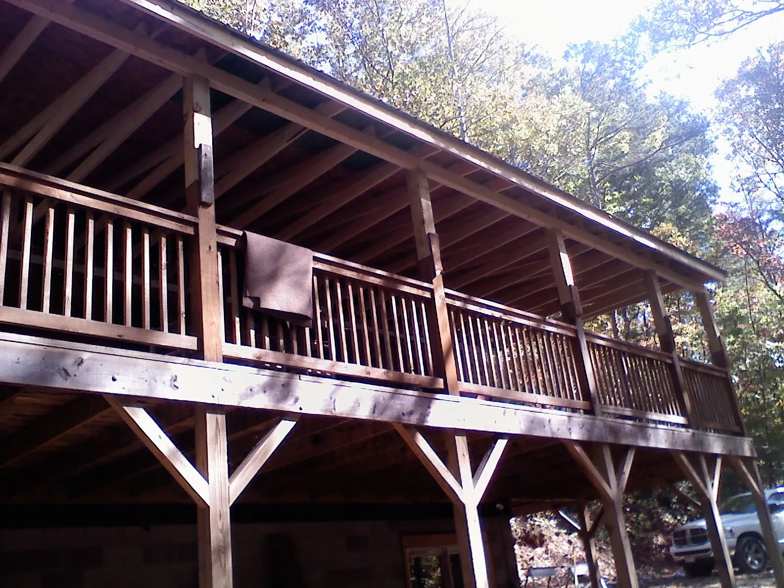 Timber framing under a new elevated porch and deck — Roof Leak Repair in Jackpot by Roofing Brothers